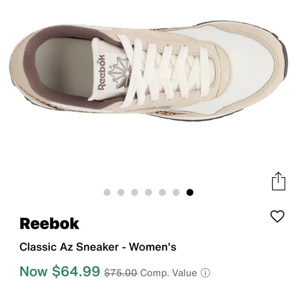 Reebok Women's Sneakers in White, Beige & Animal Print - Picture 3 of 4